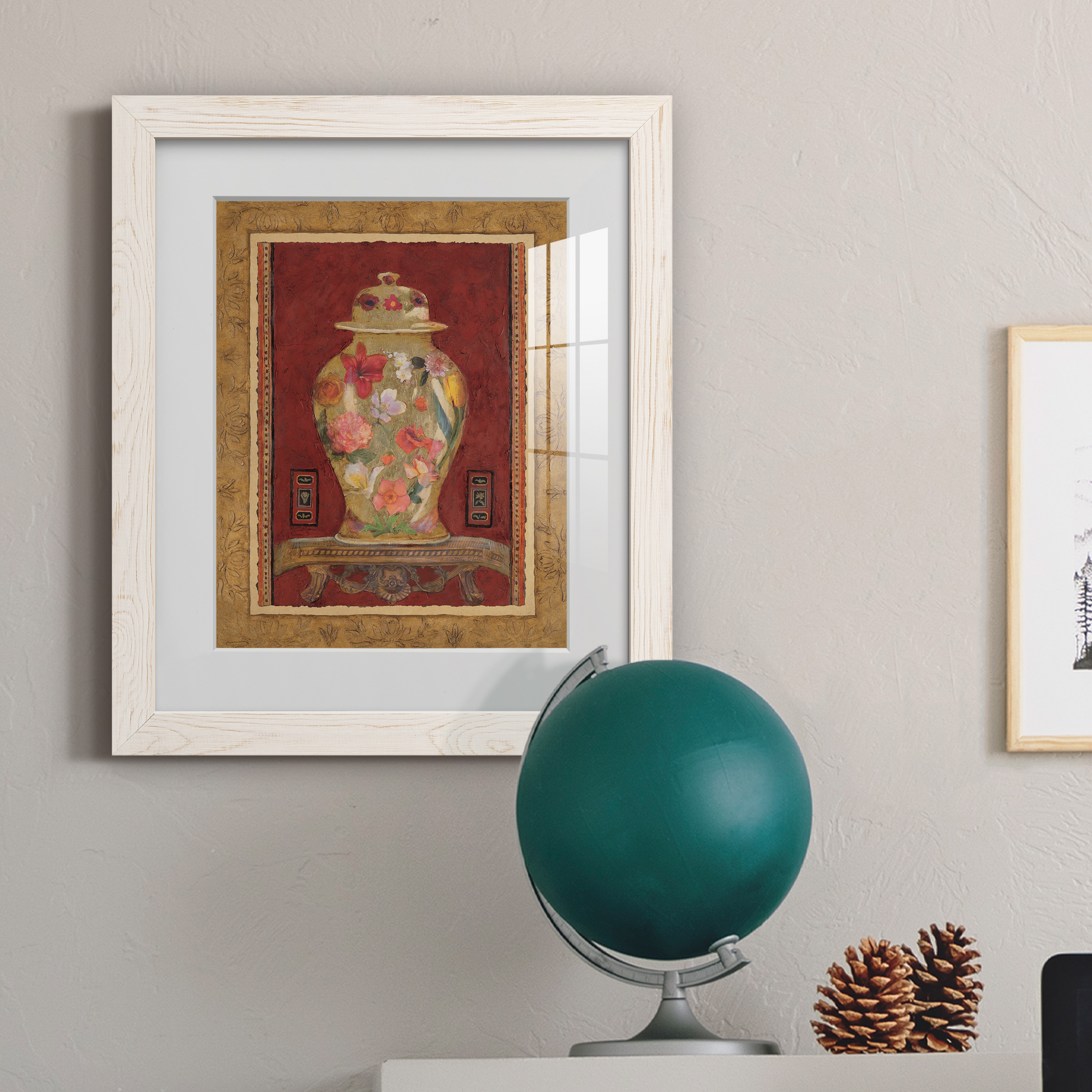 Romantic Urn I - Premium Framed Print - Ready to Hang - 17 x 20 - White Frame