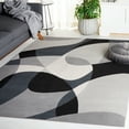 thumbnail image 2 of SAFAVIEH Odyssey Earl Modern Polyester Area Rug, Grey/Black Ivory, 6'7" x 6'7" Square, 2 of 8
