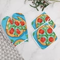 thumbnail image 5 of Fun Pizza Oven Mitts And Pot Holders Sets of 4 Oven Gloves Set Potholders for Kitchen Cooking Baking Grilling Anti Scald Hot Pads And Heat Resistant, 5 of 6