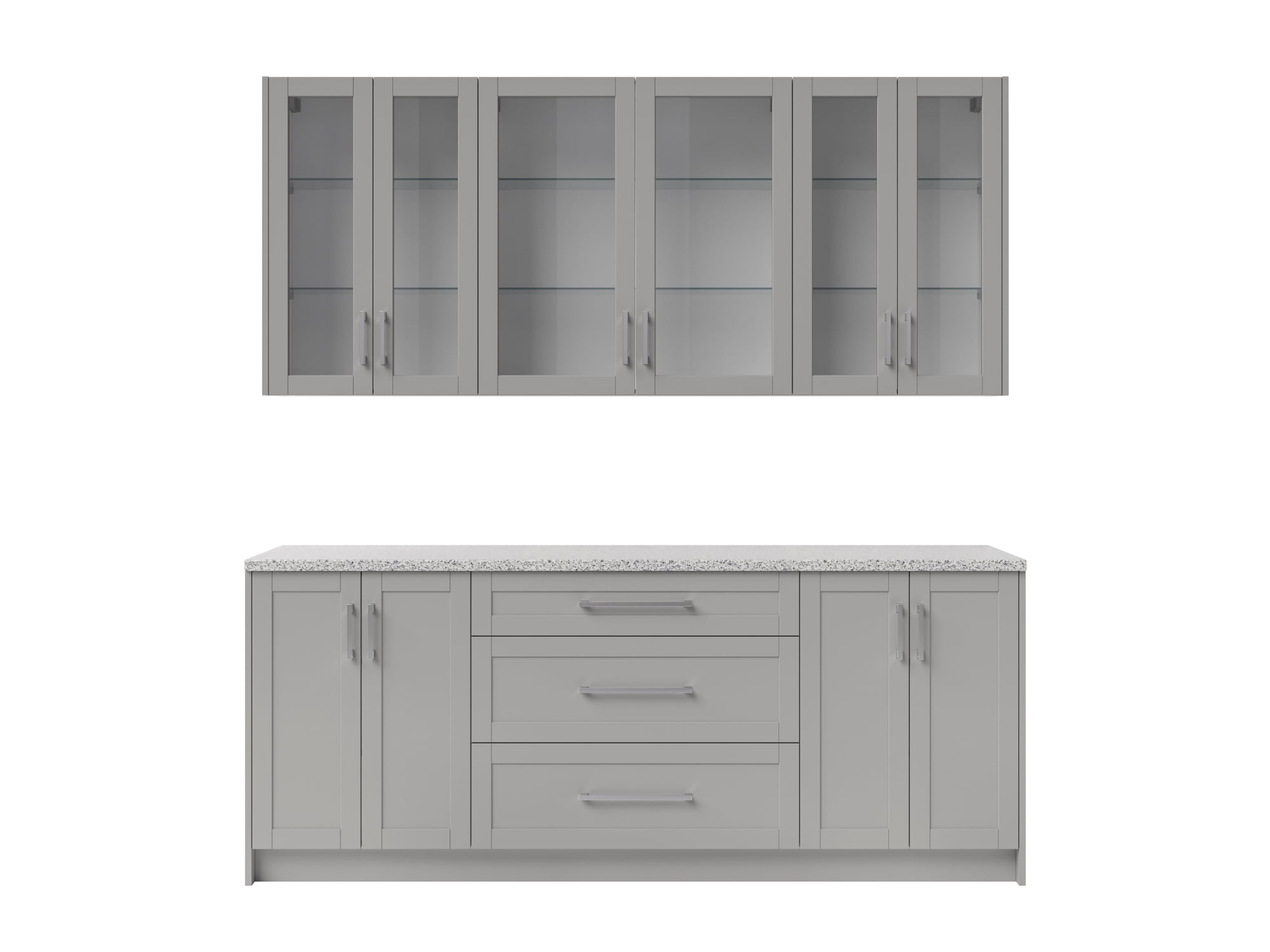 Home Bar 7Piece Set with Shelves and Glass Doors
