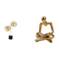 thumbnail image 1 of Figura Decorativa De Iron Leaf Thinker, Escultura Abstracta Creativa, Adorno Coleccionable Para Escritorio, Armario, Sala De Estar O Decoración De Inauguración De Casa., 1 of 8