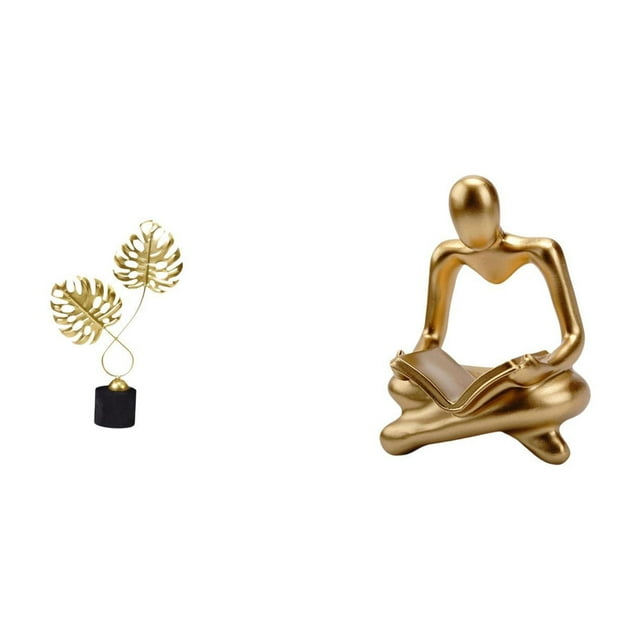 Figura Decorativa De Iron Leaf Thinker, Escultura Abstracta Creativa, Adorno Coleccionable Para Escritorio, Armario, Sala De Estar O Decoración De Inauguración De Casa.