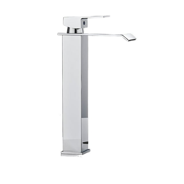 Basin Waterfall Faucet, Wide Mouth Stainless Steel Mirror Surface Treatment Square Elbow, Hot And Cold Water Basin Faucet ,Versatile Features