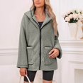 thumbnail image 3 of WTOBBY Women's Oversized Zip Up Hoodie with Fleece Lining, Long Sleeve Pullover Sweatshirt for Fall, Casual and Comfortable Jacket Style,Green S, 3 of 5