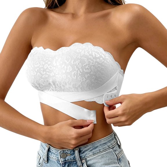 Push Up Strapless Bras for Women Supportive Bandeau Bra Non Slip Wireless No Underwire Padded Tube Bra