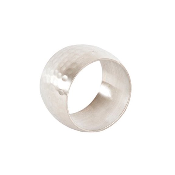 Classic Silver Tone Round Shape Napkin Rings, Set of 4 (Style# 1)