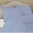 thumbnail image 2 of 1 Piece Duvet Cover (120" x 98") 100% Egyptian Cotton 600 Thread Count with Zipper Closure & Corner Ties Ultra Soft & Easy Care Bedding (Oversized Super King,) Light Blue Solid, 2 of 6