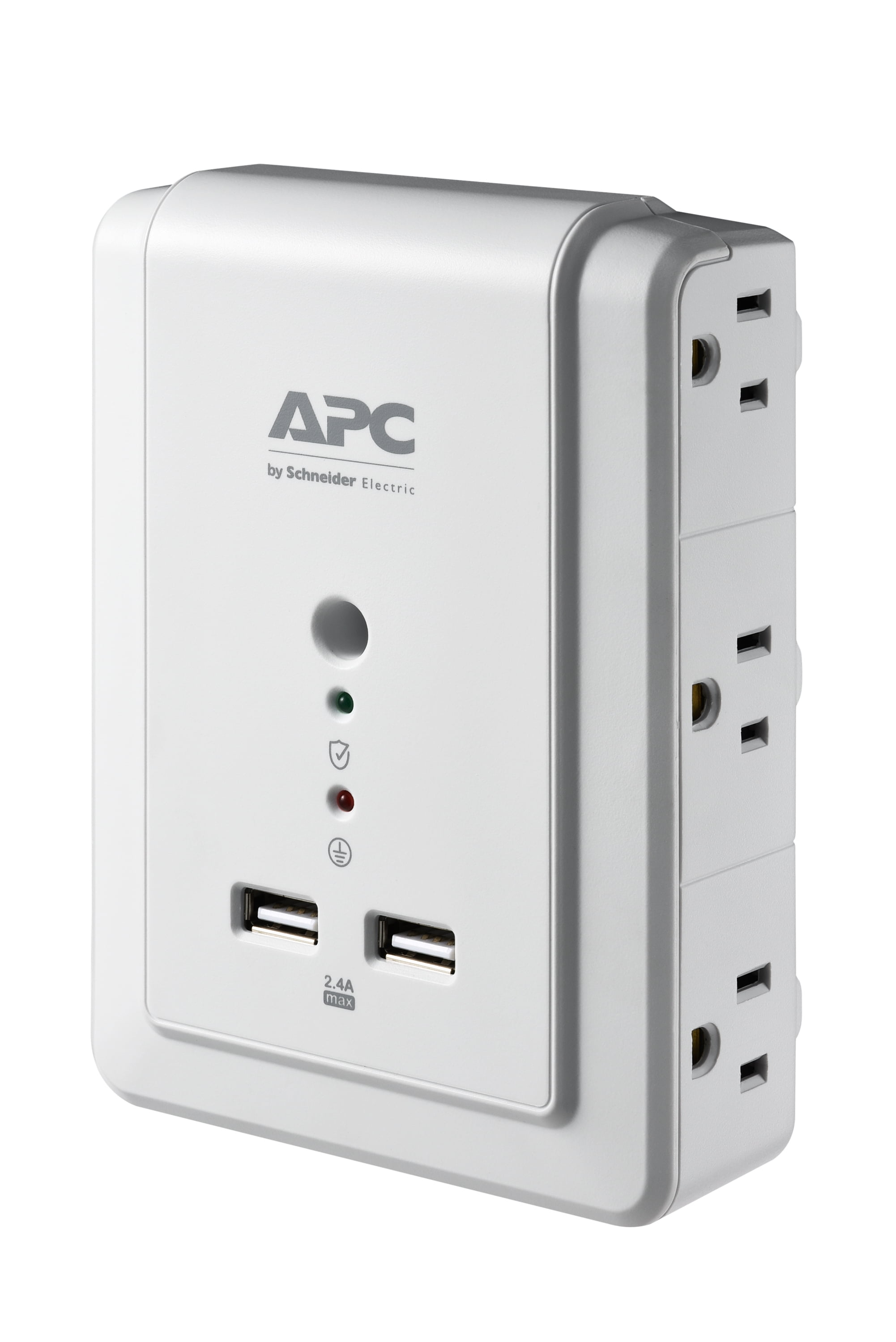 APC 6-Outlet Wall Charging Ports Protector Strip Power Surge with USB 