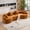 Orange, variant on 110" Curved Chenille Large Sofa, Mid-Century Modern Sofa with Modular Design, Oversized Sofa Chair for Living Room Apartment Lounge, Antique Blue