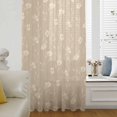 thumbnail image 6 of Beige Floral Sheer Curtains 72 Inches Long, Vintage Spring Botanical Flowers Light Filering Curtains, Breathable Simi Curtain Privacy Drapes for Living Room Bedroom Lightweight Window Treatment, 6 of 9