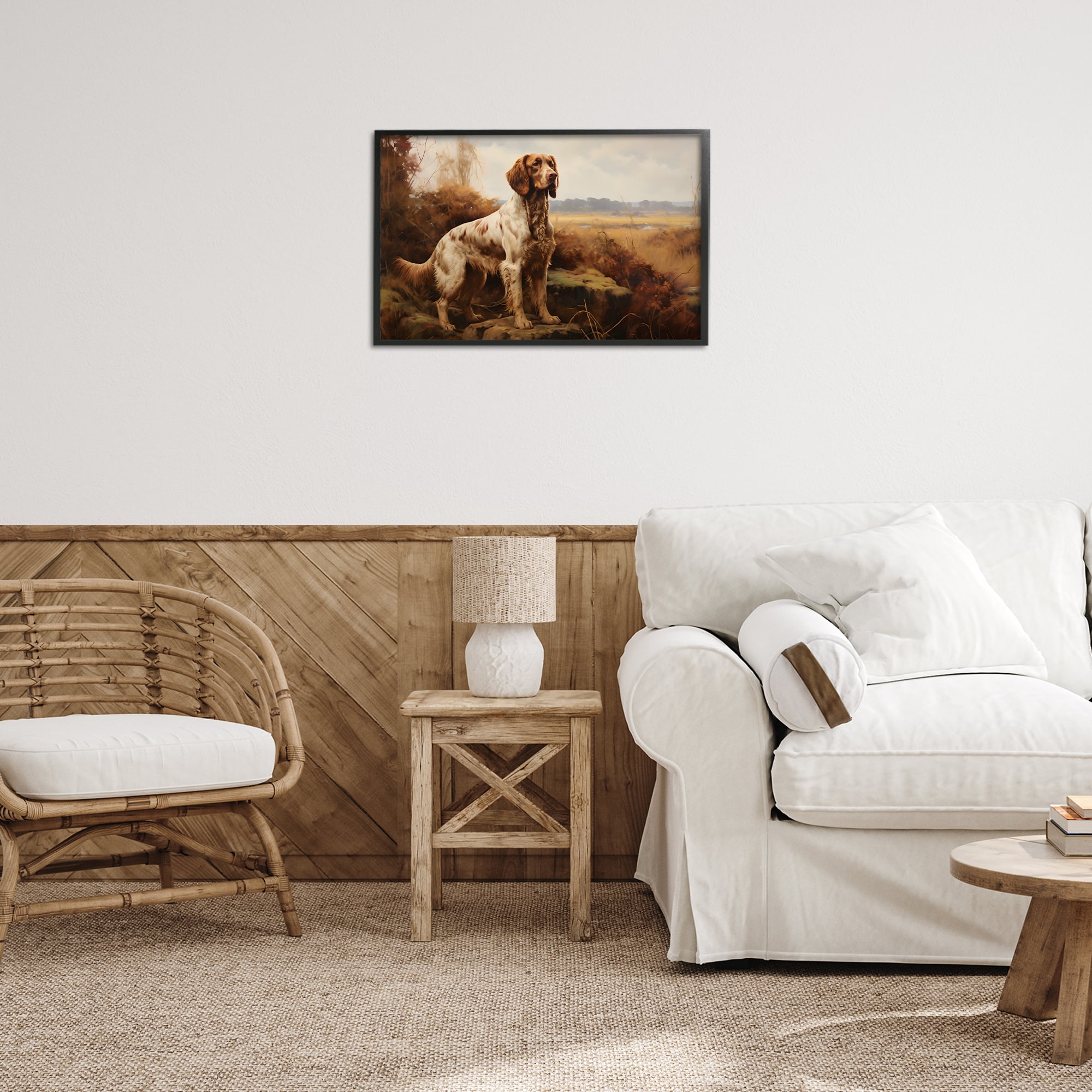 Stupell Industries On The Hunt Scenery Landscape Painting Black Framed Art Print Wall Art, 24 x 16