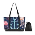 thumbnail image 7 of FORMRS Canvas Laptop Tote Bag for Women with 15.6" Computer Compartments Shoulder Handbag, Blue Anchor, 7 of 7