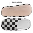 thumbnail image 4 of Chaqlin Geometry Black White Ladies Plush Fuzzy Slippers Non-Slip Rubber Sole Cozy Comfy Indoor Outdoor House Shoes Warm & Lightweight, 4 of 7