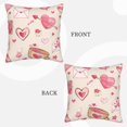 thumbnail image 7 of Velvet Decorative Throw Pillow Covers Set of 2, Soft Square Cushion Cover with Invisible Zipper Valentines Pink Flower Heart Printing, 20"x20", 7 of 7