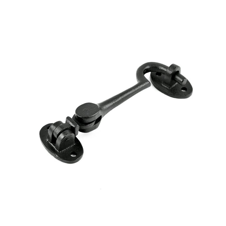 Renovators Supply Black Wrought Iron Cabin Hook Eye Bolt 4.5 Swivel Style  Reversible Privacy Hook Latches for Kitchen Cabinet Window Sliding Screen