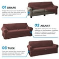 thumbnail image 4 of (4 pack) Mainstays Pixel 1-Piece Stretch Sofa Slipcover, Wine, 4 of 8