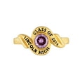 thumbnail image 2 of Order Now for 2025 Graduation, Freestyle Women's 14k Gold Plated Swirl Bypass Round Birthstone Class Ring, Personalized, High School or College Graduation, 2 of 8