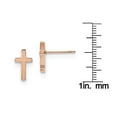 thumbnail image 3 of Stainless Steel Polished Rose IP-plated Cross Post Earrings, 3 of 7