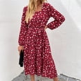 thumbnail image 4 of Summer Dresses for Women Maxi Dress Square Neck Temperament Commuter Polka Dot Dress Large Swing Skirt, 4 of 6
