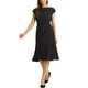 thumbnail image 4 of Vestido plisado para mujer INSPIRE CHIC, cuello redondo, sin mangas, con cinturón en la cintura, vestido A-Line, color negro, 4 of 6