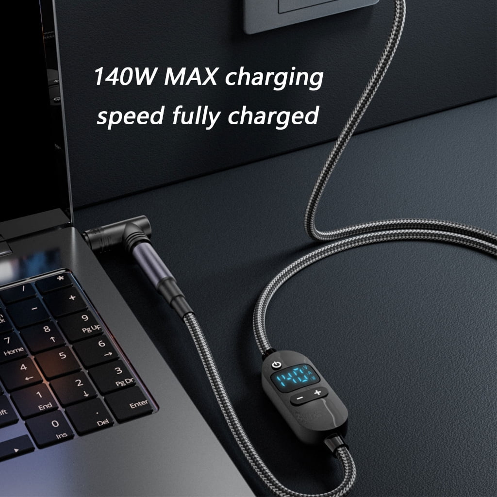 Universally DC5.5x2.1mm to USB C Power Cable With Real Time Voltages Screen And Protections Features