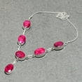 thumbnail image 3 of Kashmiri Ruby Gemstone Necklace Handmade Adjustable Chain Oval Shape Jewelry 18", 3 of 3