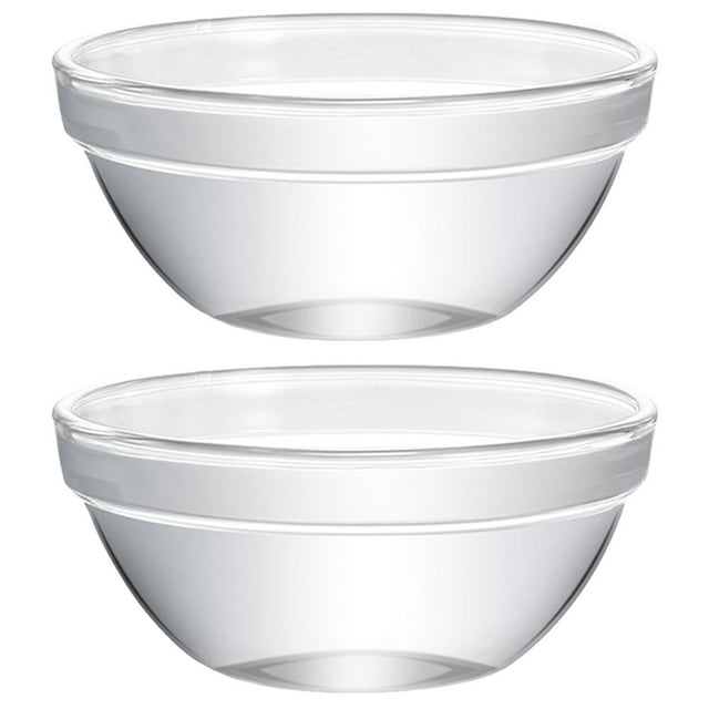 Shisuyan 2pcs Kitchen Prep Bowls Dessert Bowls Transparent Glass Chinese Pudding Bowls