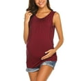 thumbnail image 5 of asdoklhq Maternity Clothes for Women,O-Neck Solid Sleeveless Breast-Feeding Pregnant Woman Maternity Blouse, 5 of 7
