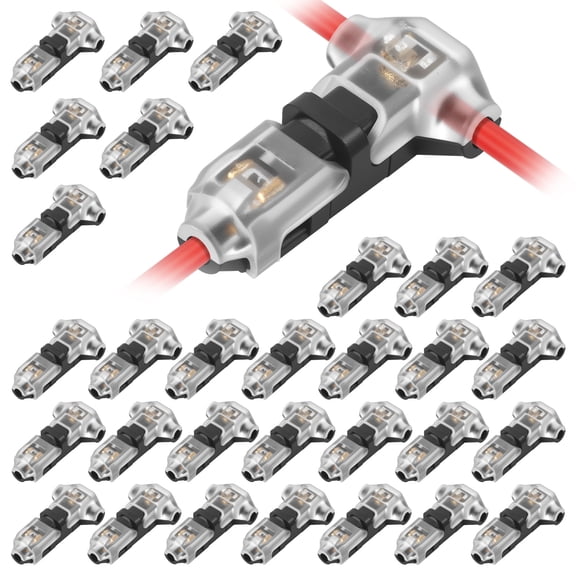 30Pcs Wire Connector T Tap Wire Splice Connector for 16-20 AWG 3 Way 1 Pin Low Voltage Wire Connector Solderless No Stripping Quick Splitter