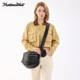 thumbnail image 4 of Montana West Crossbody Bag for Women Large Double Zipper Bum Bag with Adjustable Wide Strap, Black, 4 of 8