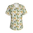 thumbnail image 2 of Uemuo Watercolor Bright Sunflowers Printed Women's Classic V-Neck T-Shirt - Soft, Breathable, Moisture-Wicking, Perfect for Casual, Office, Travel, and Everyday Wear-X-Large, 2 of 5