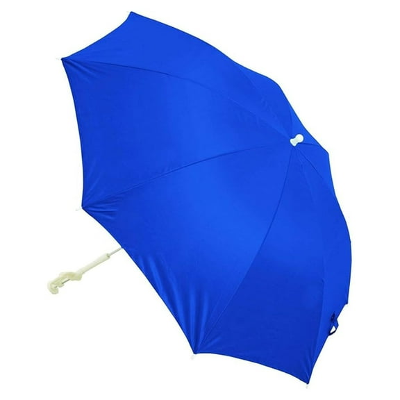 Beach Chair Umbrella - 4 Foot Clamp On - SPF 50  Sun Protection - Portable Shade for Beach, Camping, Sports - Blue