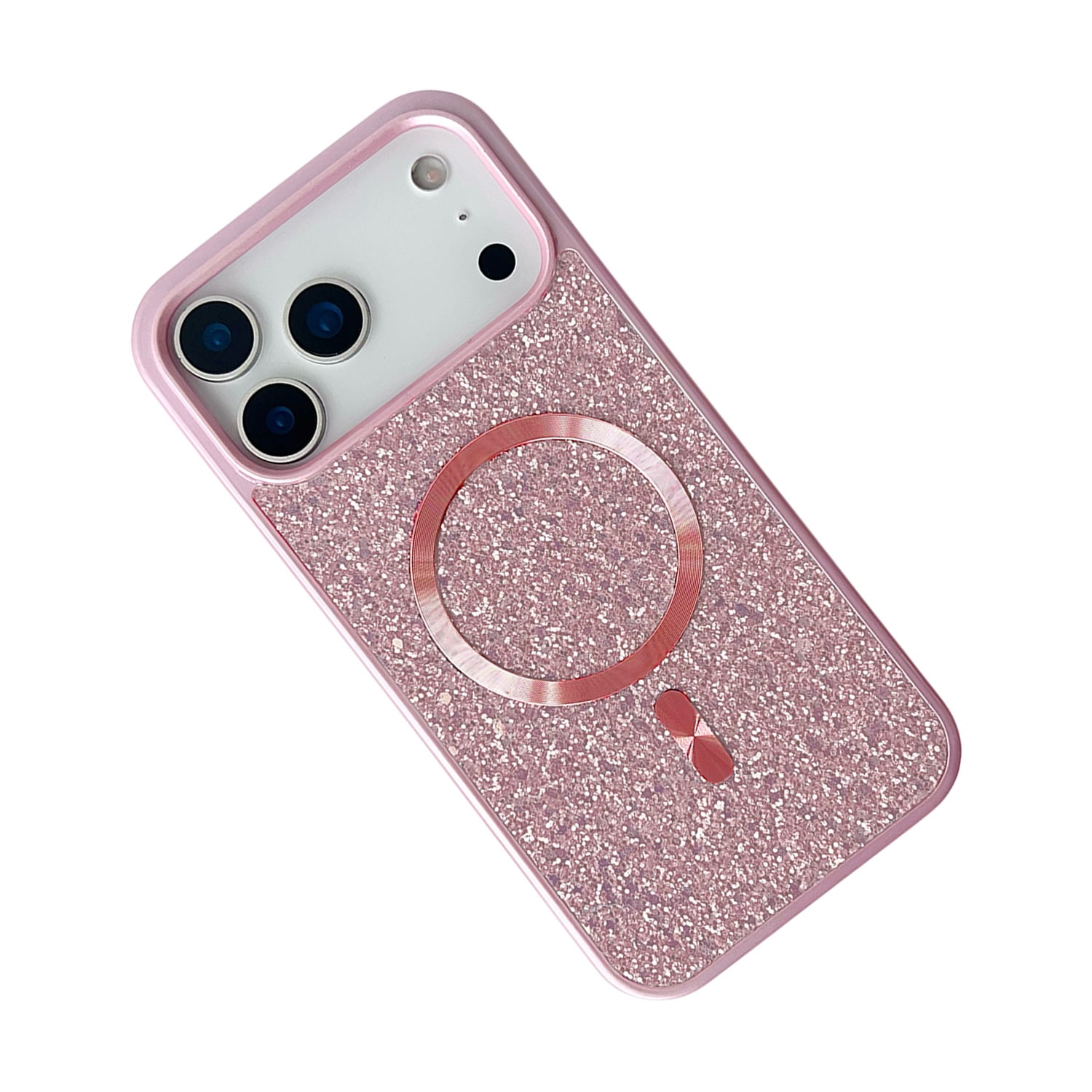 Shiny Bling MagSafe Case Designed for iPhone 17 Pro Max - Rose Gold