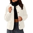 thumbnail image 4 of Wyongtao Womens Plus Size Jackets Single Breasted Collarless Cropped Tweed Blazers Dressy Business Fall Coat with Pockets (XL, White), 4 of 5