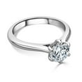 thumbnail image 3 of 1.00 Cts Round Moissanite Solitaire Engagement Ring for Women 18K White Gold Plated Bridal Wedding Ring 925 Sterling Silver Ring Gift for Her, 3 of 4