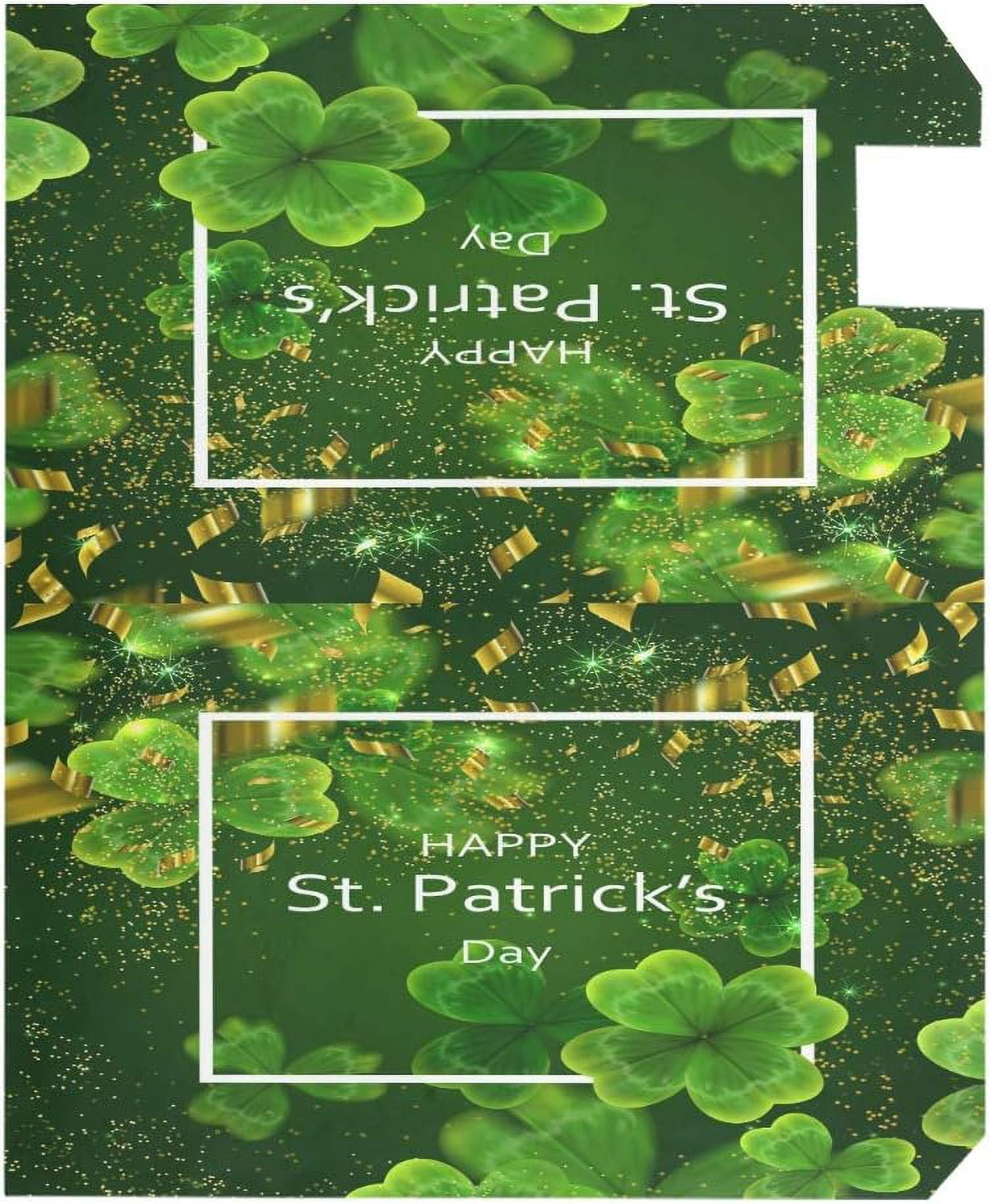 Happy St Patricks Clover Magnetic Mailbox Cover Oversized for Garden Yard Outdoor Decorations-25.5" x20.8