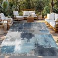 thumbnail image 2 of Navy Blue Grey Outdoor Rug 5x7 Ft - Reversible Patio Rug Outdoor Camping Rugs, Modern Oil Painted Abstract Art Aesthetics Indoor Outdoor Area Rugs, Non-Slip Outdoor Carpet Runner for Deck/Porch, 2 of 8