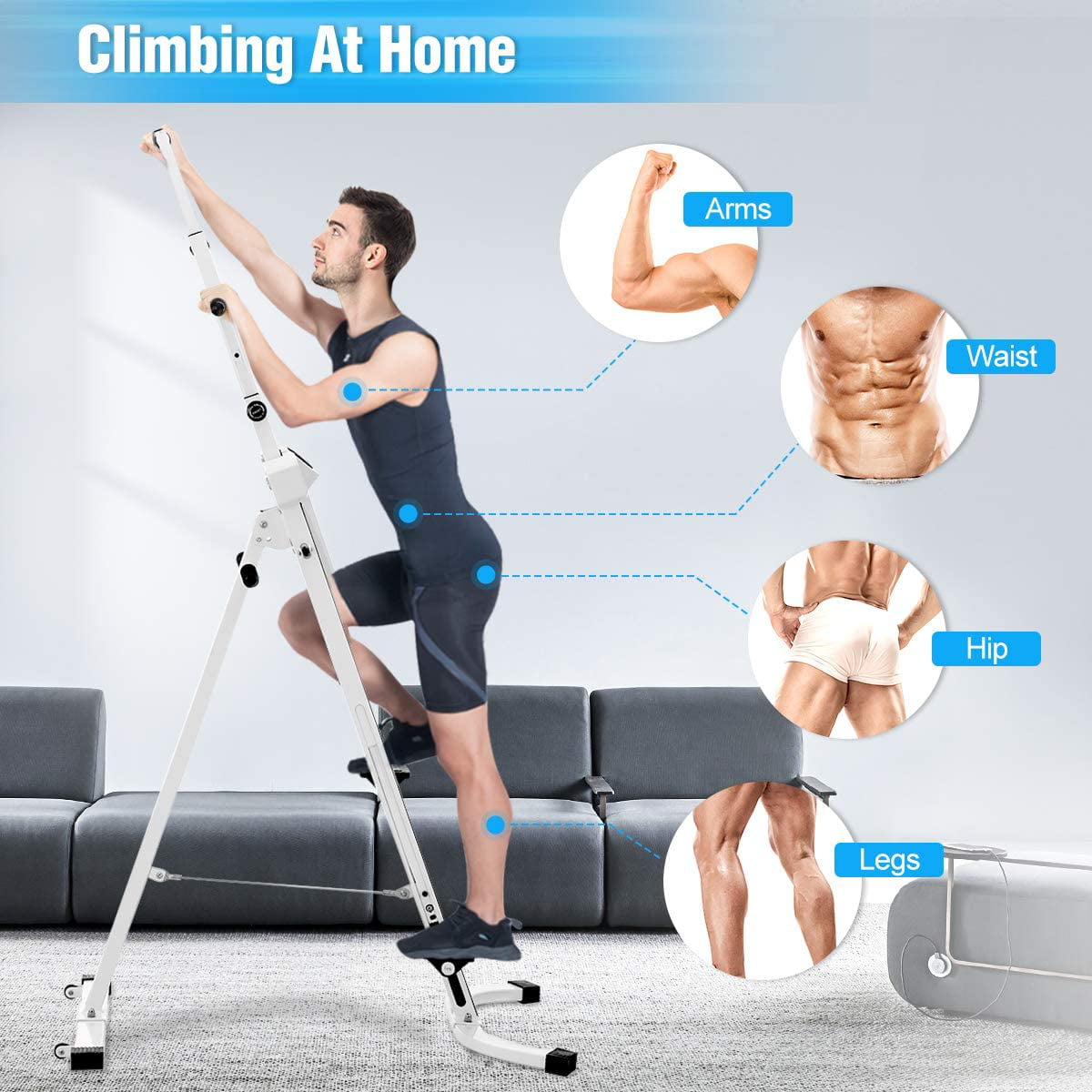 Doufit Exercise Vertical Climber Stepper Cardio Climbing Machine LCD Workout Gym 