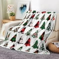 thumbnail image 5 of Winter Christmas Throw Blanket, Super Soft Warm Plush Blanket for Couch Bed Sofa Travel Camping, Plaid Christmas Tree Holiday Decorative Comfort Cozy Throw Blanket, 60X80IN, 5 of 5