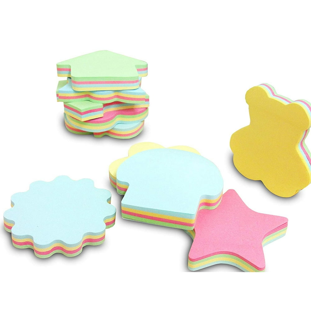 Colorful Sticky Notes in 10 Different Shapes, Bundle Pack - 20 Pads 100 ...