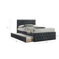 thumbnail image 5 of Nek Full Size Upholstered Bed with Twin Trundle, Tufted Charcoal Burlap, 5 of 5