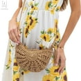 thumbnail image 4 of Gustave Women Straw Bags Handmade Woven Bag Summer Beach Rattan Shoulder Bag Sling Crossbody Purse with Tassels Bohemia Handbag (Khaki), 4 of 9