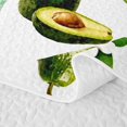 thumbnail image 5 of Manfei Fruit Floral Avocado Bed Spread Queen 3pcs,Kawaii Plaid Bow Queen Coverlet Set,White Green,1 Quilt and 2 Pillowcases, 5 of 7