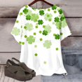 thumbnail image 4 of Puntoco Liquidación de blusas cortas para mujer, blusa de manga corta con estampado de moda para mujer, camiseta de cuello redondo, 4 of 5