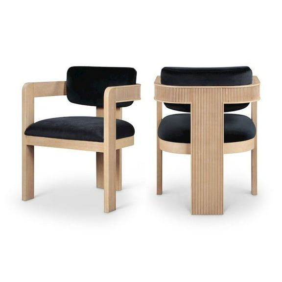 Meridian Furniture Sacha Black Velvet Dining Chair (Set of 2)