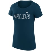 Womens G-III 4Her by Carl Banks Navy Toronto Maple Leafs Super-Slim Fit Lightweight Dot Print Team T-Shirt