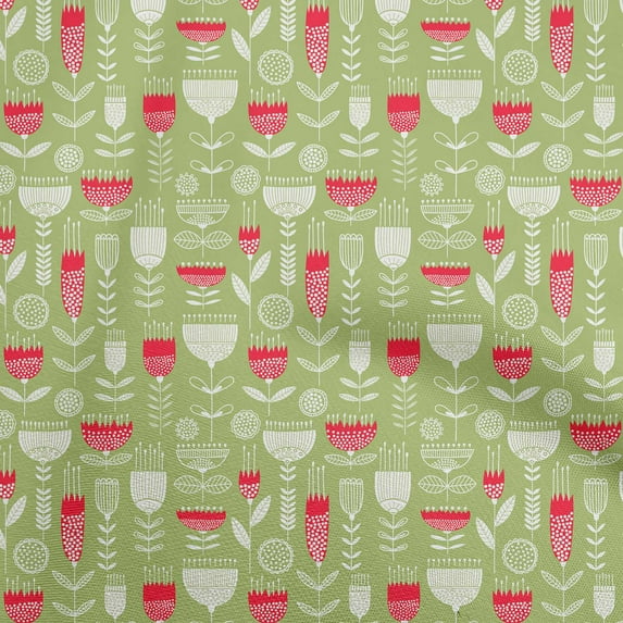 oneOone Cotton Cambric Red Fabric African Floral Sewing Craft Projects Fabric Prints By Yard 42 Inch Wide