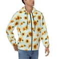 thumbnail image 4 of Zip Up Hoodies for Men - Vintage White Polka Dot Sunflower Long Sleeve Comfrt Men'S Fashion Hoodies & Sweatshirts, Jackets for Men Hoodies Pullover Clothing Clothes with Pouch, 4 of 5
