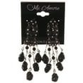 thumbnail image 2 of Silver-Tone & Black Metal -Dangle-Earrings Bead Accents #LQE3415, 2 of 2