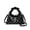 Black, variant on Polka‑Dot Faux Leather Hobo Bag, Knot Handle Drawstring Crossbody Shoulder Purse